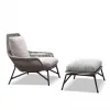 Modern Single Rattan Waterproof Comfortable Leisure Villa Courtyard Lounge Garden Sunroom Patio Dining Outdoor Chair Park