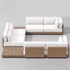 Modern Single Sofa Furniture Villa Garden Sofa Hotel Outdoor Patio Wooden Teak Sofa