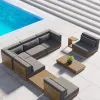 Modern Single Sofa Furniture Villa Garden Sofa Hotel Outdoor Patio Wooden Teak Sofa