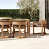 Modern Solid Teak Wood Outdoor Sofa Set for Patio Garden Poolside Hotel Apartment Use-Durable Waterproof