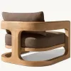 Modern Solid Teak Wood Outdoor Sofa Set for Patio Garden Poolside Hotel Apartment Use-Durable Waterproof