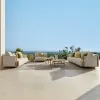 Modern Solid Wood Frame Outdoor Sofa Set for Hotel Villa Courtyard Park Apartment Use