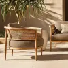 Modern Solid Wood Garden Sofa Set Waterproof Durable Eco-Friendly Movable for Hotel Park Courtyard Villa Outdoor Use
