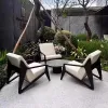 Modern Steel One Seat Outdoor Sofa Set with Waterproof Cushions Durable Rust Proof for Living Room Garden Park Use