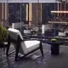 Modern Steel One Seat Outdoor Sofa Set with Waterproof Cushions Durable Rust Proof for Living Room Garden Park Use