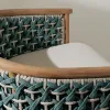 Modern Style Outdoor Dining Teak Table and Chairs Set with Waterproof Woven Rope Design for Patio and Garden
