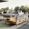 Modern Style Outdoor Rattan Sofa Set Waterproof Woven Rattan Art for Courtyard Terrace Balcony Living Hotel Park