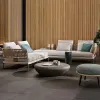 Modern Style Outdoor Rattan Sofa Set Waterproof Woven Rattan Art for Courtyard Terrace Balcony Living Hotel Park