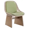 Modern Teak Outdoor Dining Chair and Table Set with Aluminium Frame Rope Woven Waterproof Cushions for Garden Courtyard Use