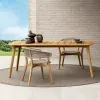 Modern Teak Waterproof Comfortable Leisure Outdoor Furniture Garden Rectangle Table with Chairs Rope Woven Dining Set