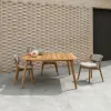 Modern Teak Waterproof Comfortable Leisure Outdoor Furniture Garden Rectangle Table with Chairs Rope Woven Dining Set