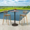 Modern Teak Waterproof Comfortable Leisure Outdoor Furniture Garden Rectangle Table with Chairs Rope Woven Dining Set