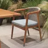 Modern Teak Wood Outdoor Dining Set for Courtyard Villa Garden Restaurant or Hotel Use