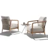 Modern Teak Wood Outdoor Dining Set for Courtyard Villa Garden Restaurant or Hotel Use