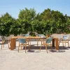 Modern Teak Woven Rope Outdoor Dining Set for Patio Garden Hotel Use-Durable Table and Chairs