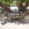 Modern Teak Woven Rope Outdoor Dining Set for Patio Garden Hotel Use-Durable Table and Chairs