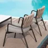 Modern Teak Woven Rope Outdoor Dining Set for Patio Garden Hotel Use-Durable Table and Chairs