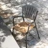 Modern Teak Woven Rope Outdoor Dining Set for Patio Garden Hotel Use-Durable Table and Chairs