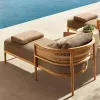 Modern Versatile Teak Rocking Dining Chair Set Waterproof Comfortable Indoor Outdoor Rattan Rope Garden Furniture