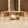 Modern Versatile Teak Rocking Dining Chair Set Waterproof Comfortable Indoor Outdoor Rattan Rope Garden Furniture
