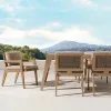 Modern Villa Hotel Luxury Teak Solid Wood Outdoor Dining Garden Sofa Patio Furniture Set Waterproof 4-Seater Metal Frame
