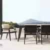 Modern Villa Hotel Luxury Teak Solid Wood Outdoor Dining Garden Sofa Patio Furniture Set Waterproof 4-Seater Metal Frame