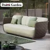 Modern Villa Outdoor Custom Rattan Wicker Garden Furniture Metal Frame Sofa Waterproof Durable Set Courtyard Apartment Hotel