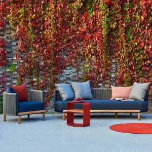 Modern Villa Outdoor Wooden Teak Garden Sofa Set with Waterproof Cover Eco-Friendly Luxurious Design for Hotel Use High Quality