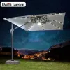 Modern Waterproof Aluminum Outdoor Umbrella with Granite Base-Large Sunshade for Courtyard Terrace Balcony