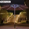Modern Waterproof Aluminum Outdoor Umbrella with Granite Base-Large Sunshade for Courtyard Terrace Balcony