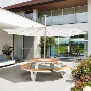 Modern Waterproof Durable Comfortable Outdoor Teak Coffee Lounge Stainless Steel Park Chair Set Connected Table Long Bench for