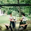 Modern Waterproof Durable Comfortable Outdoor Teak Coffee Lounge Stainless Steel Park Chair Set Connected Table Long Bench for