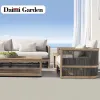 Modern Waterproof Teak Eco-Friendly Villa Park Patio Furniture Set Garden Wood Sofa Sectional Outdoor Use-for Beach Courtyard