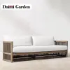 Modern Waterproof Teak Eco-Friendly Villa Park Patio Furniture Set Garden Wood Sofa Sectional Outdoor Use-for Beach Courtyard