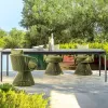 Modern Waterproof Wood Sectional Garden Outdoor Corner Sofa Set for Villa Courtyard Apartment Park