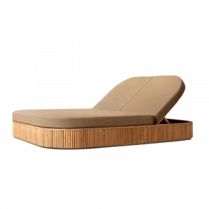 Modern Wood Durable Villa Garden Daybed Outdoor Swimming Pool Side Courtyard Park UV Resistant Comfort Sun Loungers
