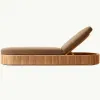 Modern Wood Durable Villa Garden Daybed Outdoor Swimming Pool Side Courtyard Park UV Resistant Comfort Sun Loungers