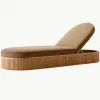 Modern Wood Durable Villa Garden Daybed Outdoor Swimming Pool Side Courtyard Park UV Resistant Comfort Sun Loungers