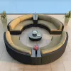 Modern Wood Hotel Courtyard Waterproof Outdoor Sectional Sofa Set for Villa Apartment Park Use