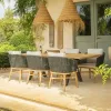 New Luxury Modern Customized Garden Hotel Courtyard Table and Chairs Set Outdoor Dining Wood Furniture
