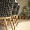 New Luxury Modern Customized Garden Hotel Courtyard Table and Chairs Set Outdoor Dining Wood Furniture