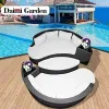 New Modern Outdoor Modular Curved Eco-Friendly Durable Rattan Sofa Bed Set for Hotels Patios Gardens Terraces Parks Villas