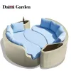 New Modern Outdoor Modular Curved Eco-Friendly Durable Rattan Sofa Bed Set for Hotels Patios Gardens Terraces Parks Villas