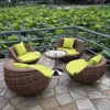 2025 New Modern Outdoor PE Wicker Sofa Set with Quick-Dry Cushions for Villa Park Use Durable Waterproof Garden Furniture