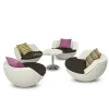 2025 New Modern Outdoor PE Wicker Sofa Set with Quick-Dry Cushions for Villa Park Use Durable Waterproof Garden Furniture