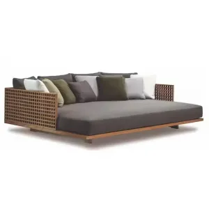 New Products Luxury Garden Sectional Sofa Durable Outdoor Lounge Teak Sofa Square Three Seat Sofa