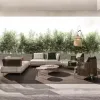 New Products Luxury Garden Sectional Sofa Durable Outdoor Lounge Teak Sofa Square Three Seat Sofa