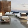 New Products Luxury Garden Sectional Sofa Durable Outdoor Lounge Teak Sofa Square Three Seat Sofa