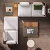 New Products Luxury Garden Sectional Sofa Durable Outdoor Lounge Teak Sofa Square Three Seat Sofa