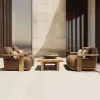New Style American Design Outdoor Teak Sofa With Thick Cushion Patio Furniture Natural Solid Teak Wood Garden Sofas